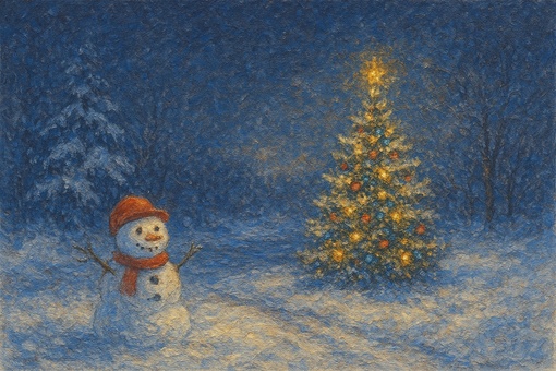 雪だるまとツリー