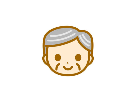 白髪のおじさんの顔　ノーマル おじさん,顔,人物,男性,大人のイラスト素材