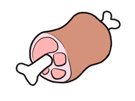 マンガ肉 手描き,肉,漫画肉,アイコン,原始人,骨付き肉,背景透過,カラーイラスト,架空,フィクションのイラスト素材