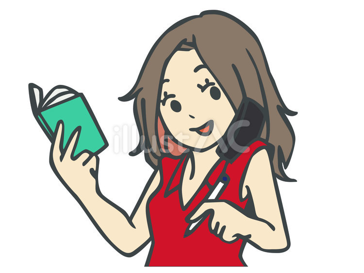 メモを取る女性 女性,女子,人物のイラスト素材