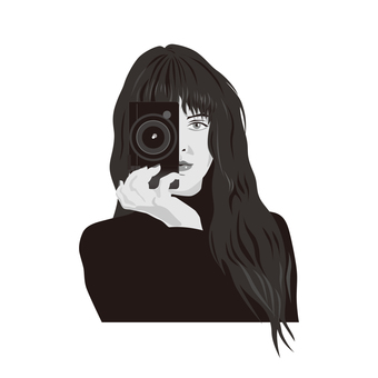 フォトグラファー フォトグラファー フォトグラファー,カメラマン,写真家,デジカメ,女,女性,撮影,iphoneのイラスト素材