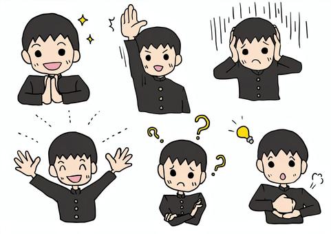學生上身學習姿勢套裝素材, JPG, PNG 和 AI 學生上身學習姿勢套裝素材, 人物, 孩子, 學生, JPG, PNG 和 AI