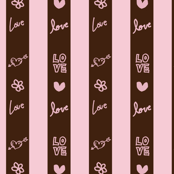 ラブレターブラウン 2月14日,2月,冬,バレンタインデー,イベント,文字,英語,love,模様,恋愛のイラスト素材