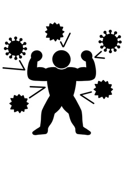 免疫力 免疫力,コロナ,ウイルス,インフルエンザ,細菌,健康,医療,ムキムキ,筋肉,人間のイラスト素材