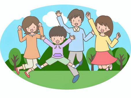 Jump with family, , JPG and PNG