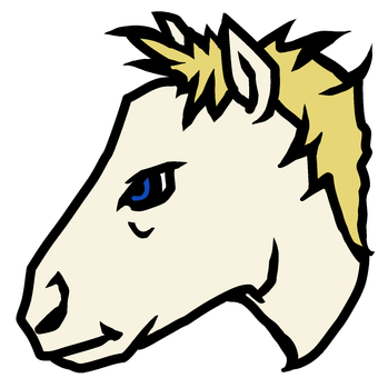 左横顔の白色の馬E 白馬,馬,horse,ウマ,競馬,競走馬,ダービー,名馬,四足歩行,尻尾のイラスト素材