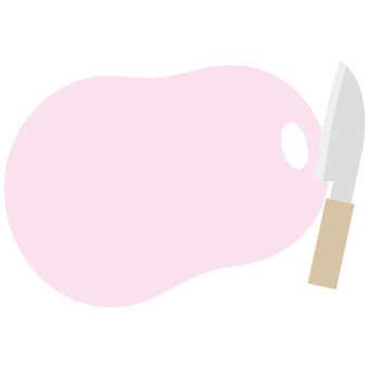 まな板と包丁（ピンク色） まな板,包丁,キッチン,用品,ナイフ,板,料理,イラスト,素材,シンプルのイラスト素材