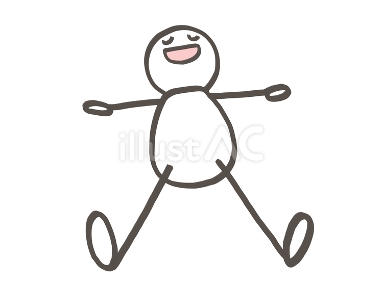 棒人間　寝転ぶ人 棒人間,人,寝転ぶのイラスト素材