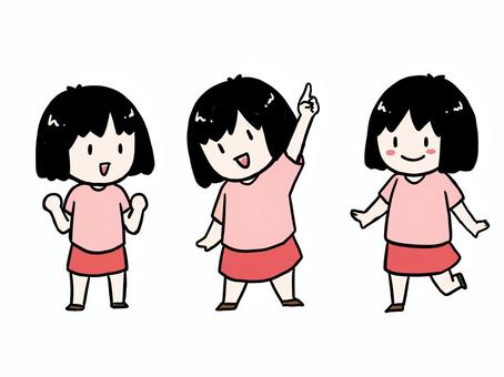 女の子 セット2 女の子 セット2 女の子,セット,うれしいのイラスト素材