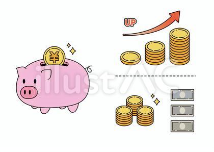 豚の貯金箱 上昇のイメージ