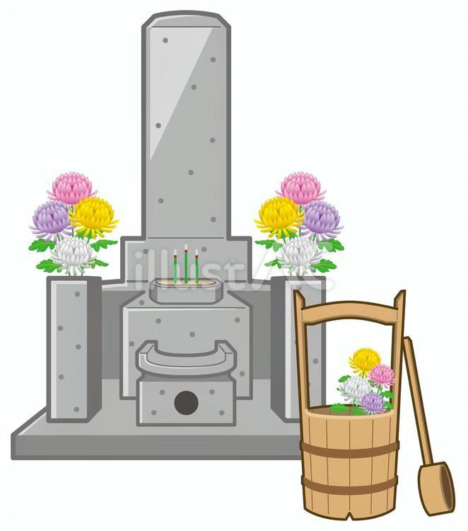 お墓03（手桶）_25 お墓,墓石,お盆のイラスト素材