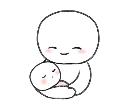 赤ちゃんを抱く棒人間 棒人間,赤ん坊,育児,子ども,人物,手描き,落書き,表情,黒,シンプルのイラスト素材