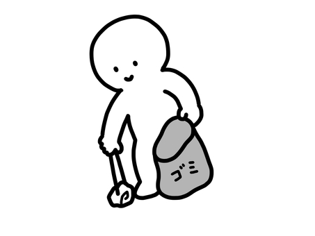 ゴミ拾い 人,シンプル,手書き,ゴミ,清掃,掃除,ボランティア,ゴミ拾いのイラスト素材