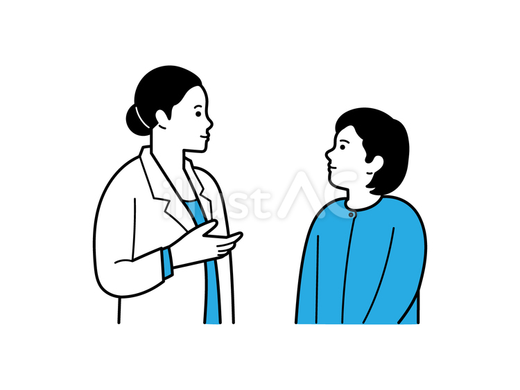 診療中の医者と患者 診療,医者,医療のイラスト素材