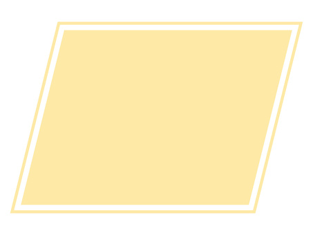 黄色いラベル・二重線平行四辺形フレーム 平行四辺形,フレーム,背景,ひし形,幾何学,二重線,モダン,黄色,パステルカラー,ステッカーのイラスト素材