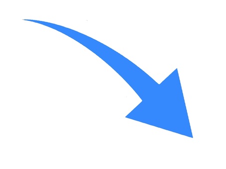 斜め下に指す矢印(やじるし)のアイコン 下降,トレンド,下落,下る,落ちる,マーク,印,チャート,方向,シンプルのイラスト素材