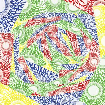 パッチワーク   パッチワーク   パッチワーク,ひまわり,花びら,葉,重なる,カラフル,背景のイラスト素材