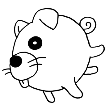 干支いぬイラスト 干支,いぬ,シンプル,手描き,戌年,かわいいのイラスト素材