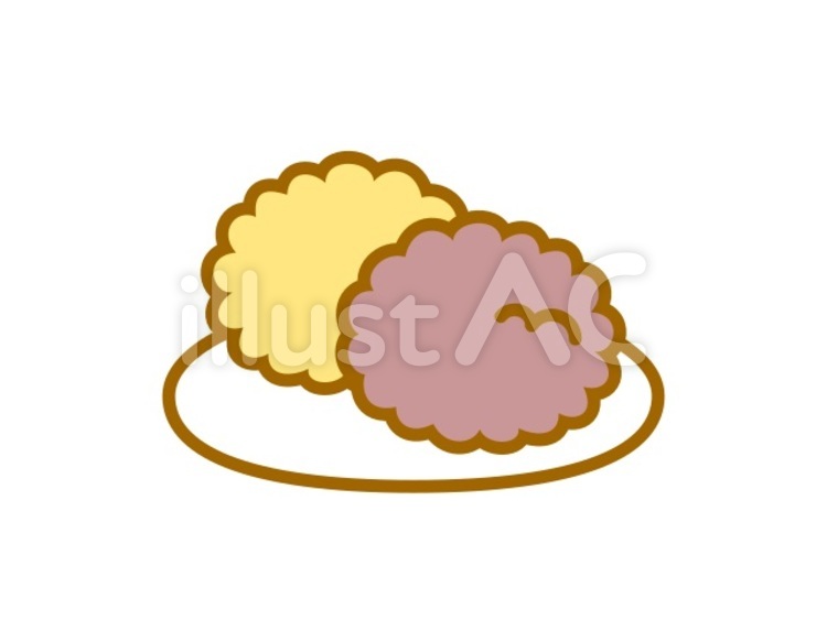 おはぎ　あんこ　きなこ おはぎ,和菓子,食べ物のイラスト素材
