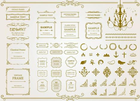 Illustration, vintage, frame, headline, 
