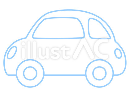 シンプルな線画の車