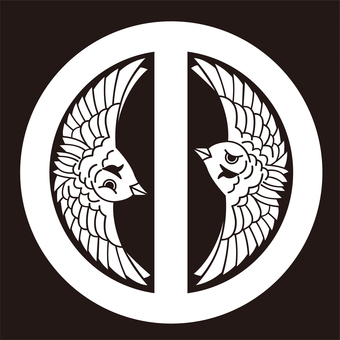 家紋 雀 家紋 雀 家紋,紋,紋章,雀,動物紋,文様,紋様,家系,血すじ,血統のイラスト素材