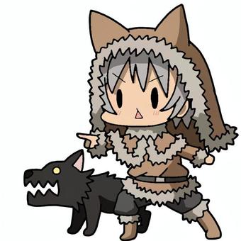 獣使い 獣使い,獣,人物,動物,茶色,黒のイラスト素材