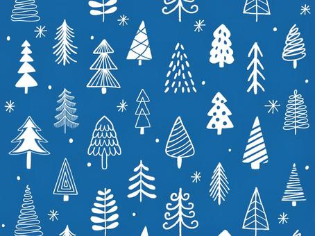 クリスマスツリーの北欧パターン背景 冬,ツリー,森,北欧,かわいい,優しい,ほっこり,シンプル,ナチュラル,クリスマスのイラスト素材