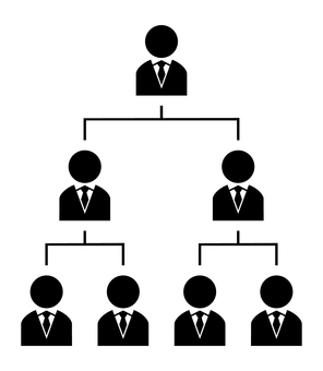 ネクタイの人物の分岐図 人物,組織,フロー,チャート,アイコン,構成,チーム,グループ,ネクタイ,スーツのイラスト素材