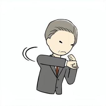 右フックで攻撃する中年会社員男性 右フック,パンチ,こぶし,殴る,暴力,殴打,攻撃,戦う,喧嘩,怒りのイラスト素材