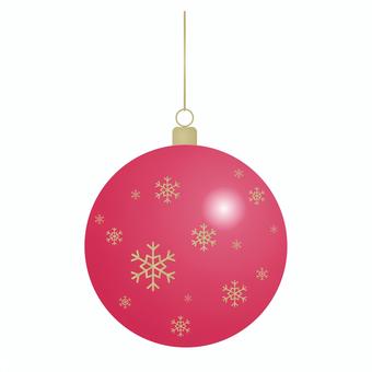 クリスマス飾り玉赤 飾り玉,オーナメント,クリスマス,玉,雪の結晶柄,飾り付け,赤のイラスト素材