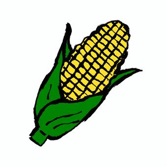 手描きアイコン_トウモロコシ トウモロコシ,野菜,アイコン,イラスト,手描き,シンプル,かわいい,オシャレ,ポップ,黄色のイラスト素材