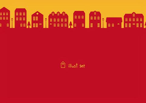 おしゃれな洋風の街並みの背景素材 おしゃれな洋風の街並みの背景素材 街,欧州,洋風,家,街灯,木,イラスト,風景,背景のイラスト素材