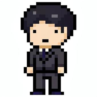 スーツ・男性 スーツ,男性,人間,働く人,ピクセルアート,ドットのイラスト素材