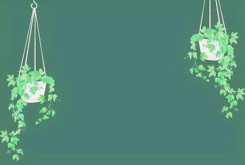 アイビーのハンギングポットの背景★透過有 アイビー,鉢,カバー,ハンギング,ポット,フレーム,サイドフレーム,シームレス,デザイン,デコレーションのイラスト素材