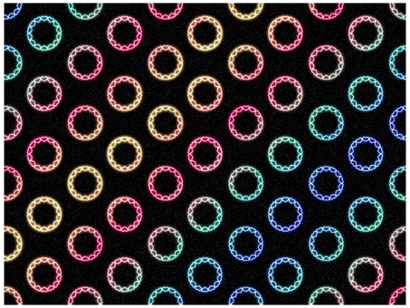 ハ−トの水玉模様の壁紙　ネオン