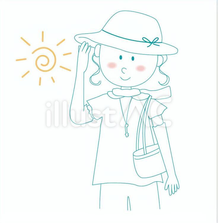 紫外線対策１ 紫外線対策,スキンケア,美容のイラスト素材