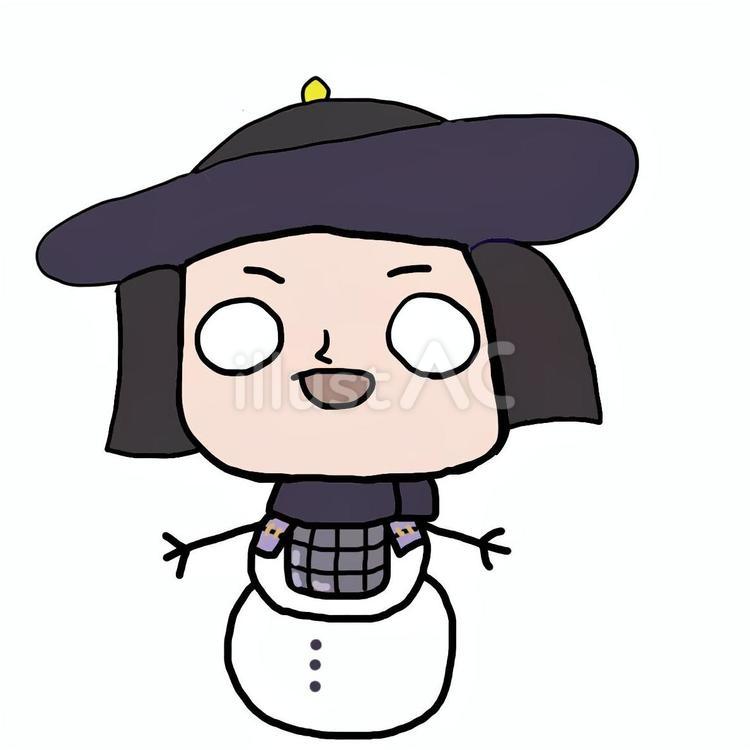 ゆるい佐竹義宣 ゆきだるまさん 佐竹義宣,豊臣秀吉,豊臣政権の六大将のイラスト素材