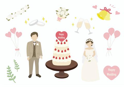 Illustration, bride and groom, wedding, bridegroom, 