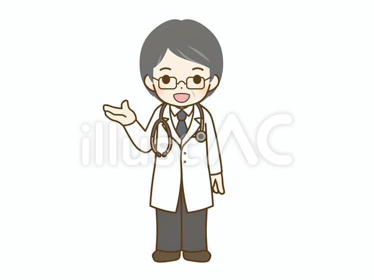 案内する中年の男性医師 医師,医者,男性のイラスト素材