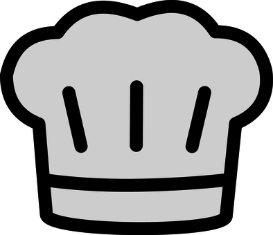 グレーのコック帽です。 コック,帽子,シンプル,料理人,コック帽,厨房,制服,シェフ,調理場,飲食店のイラスト素材