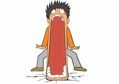 漫画調のショックを受けた男性 漫画調のショックを受けた男性 がびーん,ガビーン,ショック,脱骨,男性,びっくり,漫画調,驚き,衝撃,効果音のイラスト素材