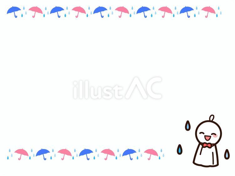 てるてる坊主のフレーム てるてる坊主,梅雨,背景のイラスト素材
