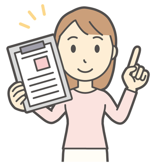  ロングヘア女性-476-バスト ファイル,女性,女の子,人物,かわいい,書類,資料,バインダー,ポイント,説明のイラスト素材