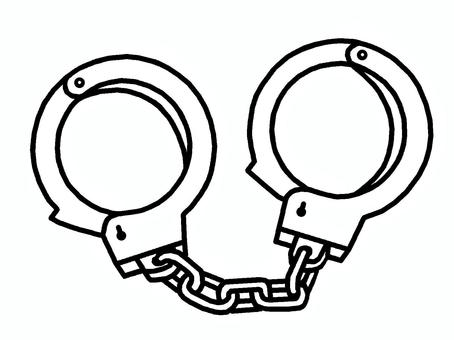 手錠 手錠,器具,逮捕,拘束,警察,イラストのイラスト素材