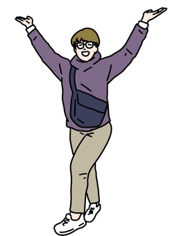 両手をあげて踊る男性 男性,両手,上げる,万歳,ポーズ,かわいい,キュート,少年,ふざける,楽しいのイラスト素材