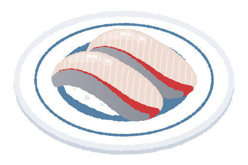 皿にのった寿司 寿司,寿司ネタ,すし,スシ,鮨,米,コメ,酢飯,回転寿司,こめのイラスト素材