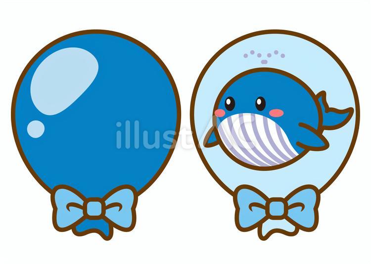 ふうせんのうた（くじら） 青,くじら,クジラのイラスト素材