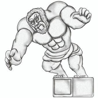 動く石像のモンスターリビングスタチュー横 リビングスタチュー,石像,魔物,モンスター,怪物,像,ファンタジー,rpg,trpg,ゲームのイラスト素材