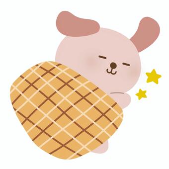 おやすみ犬 犬,寝る,おやすみ,動物,あったか,冬,布団,絵本,可愛い,ゆるいのイラスト素材